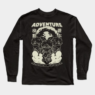 Anime Gaming Adventure RPG Ninja White Long Sleeve T-Shirt